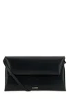Jil Sander Logo-debossed Leather Shoulder Bag In 001
