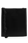 Jil Sander Black Leather Medium Tangle Shoulder Bag In Black