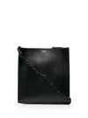 Jil Sander Medium Faux Leather Shoulder Bag In Black