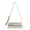 Jil Sander Platinum Cannolo Small Ovine Leather Shoulder Bag In Silver