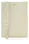 Jil Sander Tangle Leather Crossbody Bag In White
