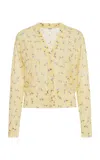 Jil Sander Shrunken Cotton-blend Cardigan In Yellow