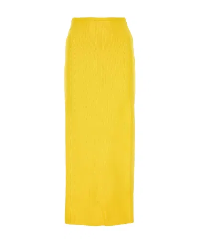 JIL SANDER JIL SANDER SIDE SLIT MID RISE MIDI SKIRT