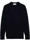 Jil Sander Side-slits Wool Jumper In Blue