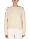 Jil Sander Wool-blend Buttoned Sweater In Nude