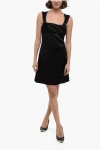 Jil Sander Side Split Satin Sheath Dress With Inner Petticoat