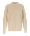 Jil Sander Crew Neck Sweater Side Zipper In Nude