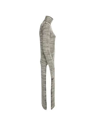 Pre-owned Jil Sander Side-slit Midi Dress In White