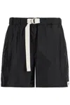 Jil Sander Silk And Nylon Shorts With Belt In Black