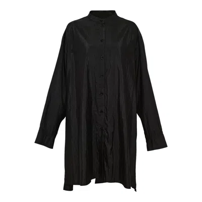 Jil Sander Silk And Nylon Shirt In Black