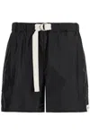 Jil Sander Silk And Nylon Shorts With Belt In A In Black