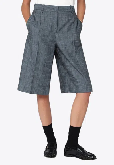 JIL SANDER SILK AND WOOL-BLEND  BERMUDA SHORTS