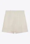 Jil Sander Ivory Bermuda Shorts In Silk Blend Women