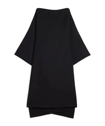 Jil Sander Open-back Silk And Wool-blend Midi Dress In Black