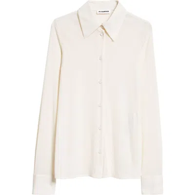 Jil Sander Silk Button-up Shirt In Coconut 104