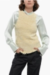 Jil Sander Silk Chenille Tank Top With Fringed Hem
