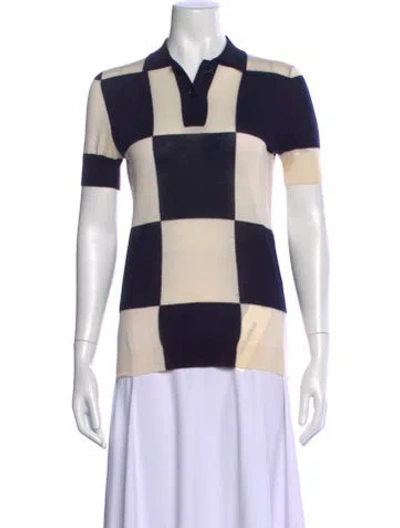 Pre-owned Jil Sander Silk Colorblock Pattern Polo In Multi
