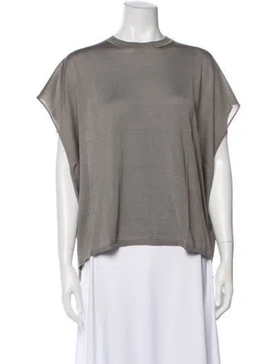 Pre-owned Jil Sander Silk Crew Neck Sweater In Gray