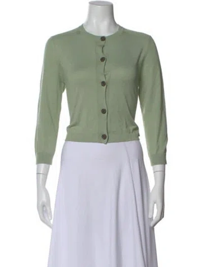 Pre-owned Jil Sander Silk Crew Neck Sweater In Green