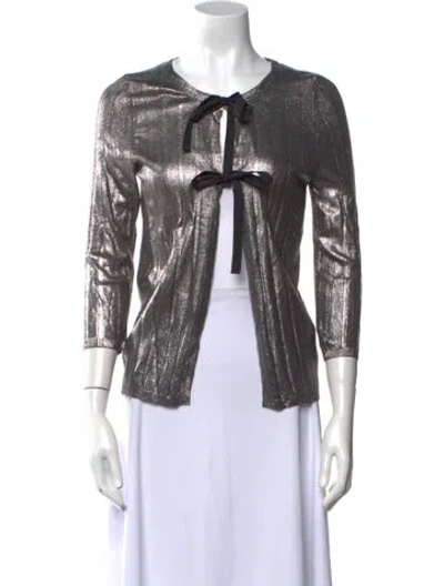 Pre-owned Jil Sander Silk Crew Neck Sweater W/ Tags In Silver