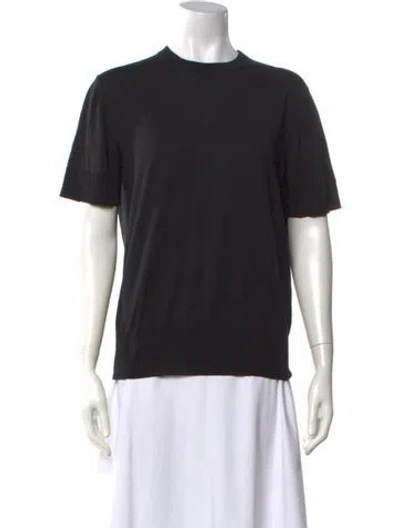 Pre-owned Jil Sander Silk Crew Neck T-shirt In Black