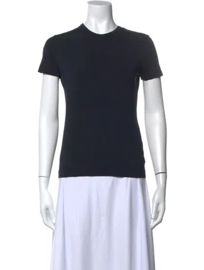 Pre-owned Jil Sander Silk Crew Neck T-shirt In Blue