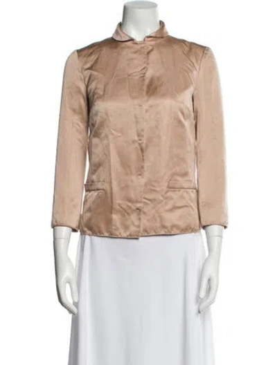 Pre-owned Jil Sander Silk Faux Fur Jacket In Neutral