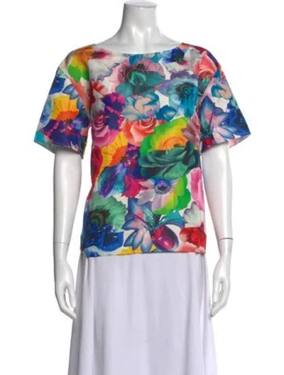 Pre-owned Jil Sander Silk Floral Print Top In Multi
