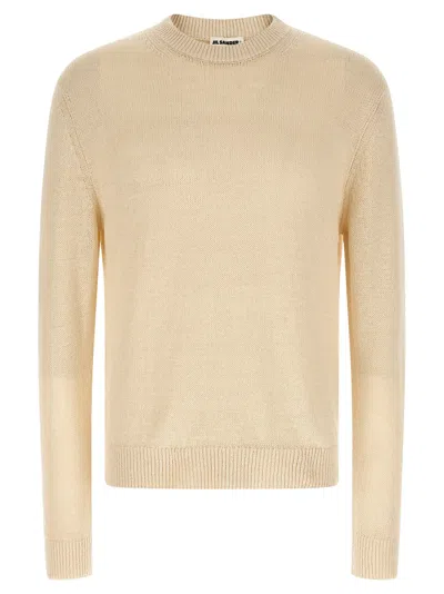 Jil Sander Silk Hemp Sweater Sweaters And Cardigans Beige In Neutral