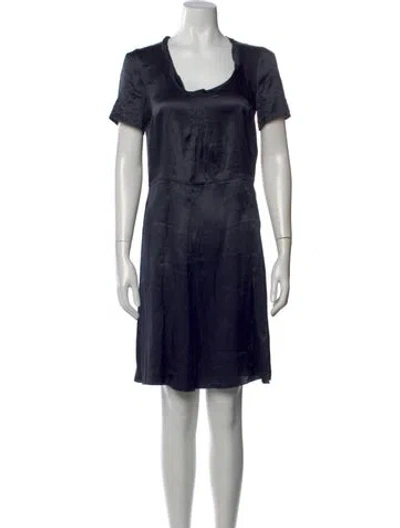 Pre-owned Jil Sander Silk Knee-length Dress In Blue