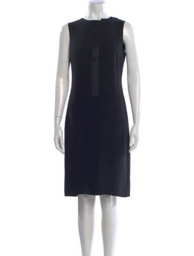 Pre-owned Jil Sander Silk Knee-length Dress In Blue