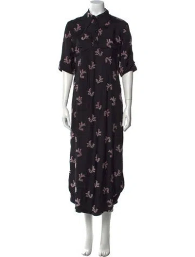 Pre-owned Jil Sander Silk Long Dress In Black