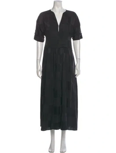 Pre-owned Jil Sander Silk Long Dress In Black