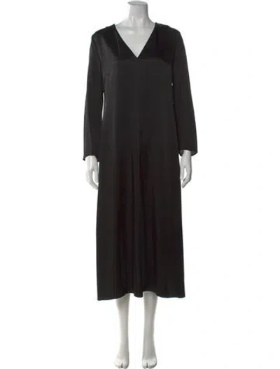 Pre-owned Jil Sander Silk Long Dress In Black
