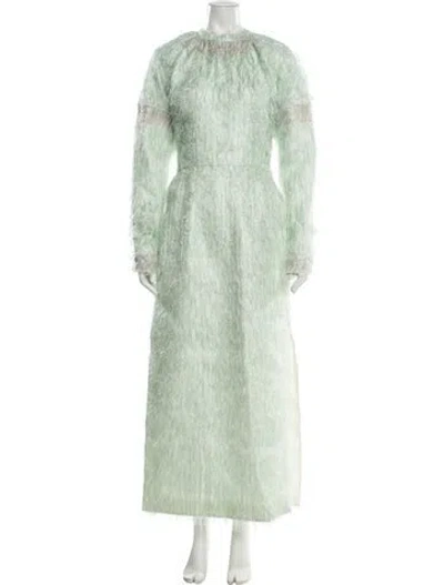Pre-owned Jil Sander Silk Long Dress In Green