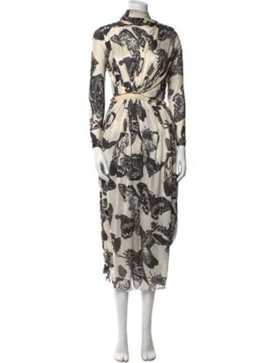 Pre-owned Jil Sander Silk Long Dress In Neutral