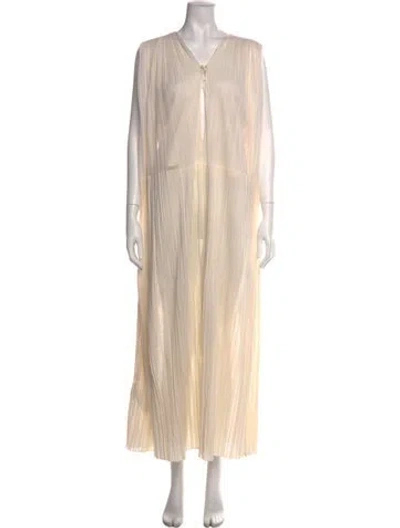 Pre-owned Jil Sander Silk Long Dress In Neutral