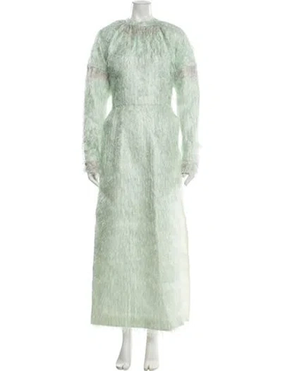 Pre-owned Jil Sander Silk Long Dress W/ Tags In Green