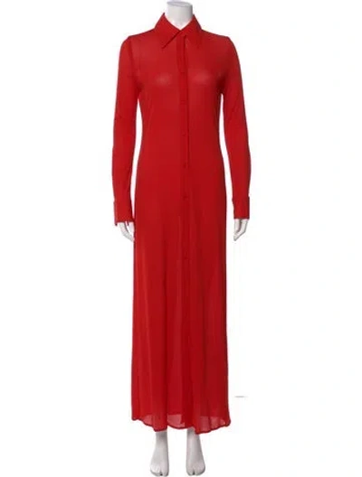 Pre-owned Jil Sander Silk Long Dress W/ Tags In Red