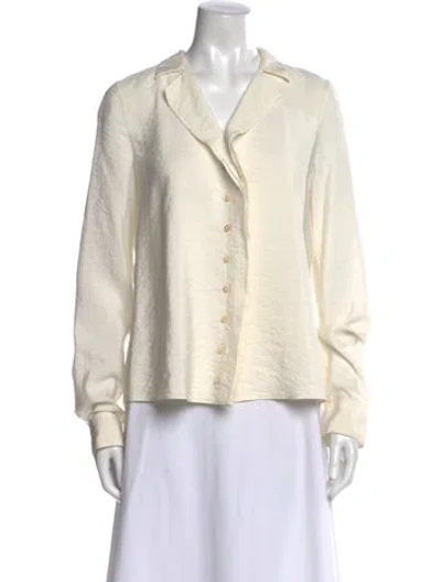 Pre-owned Jil Sander Silk Long Sleeve Button-up Top In Neutral