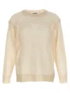 Jil Sander Silk Mesh Sweater With Crew Neck In Multi