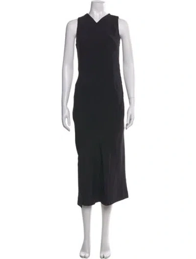 Pre-owned Jil Sander Silk Midi Length Dress In Black