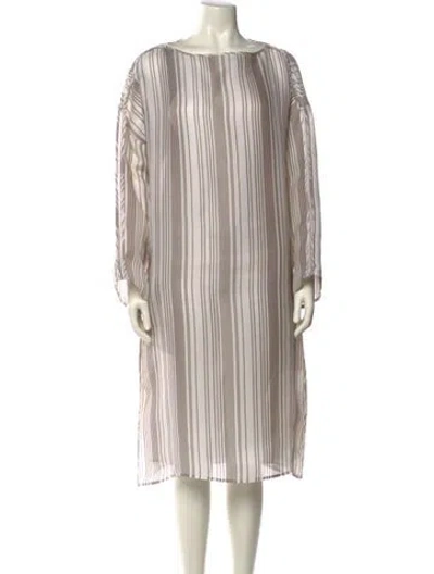 Pre-owned Jil Sander Silk Midi Length Dress In Multi