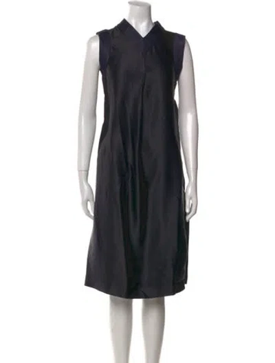 Pre-owned Jil Sander Silk Midi Length Dress W/ Tags In Blue