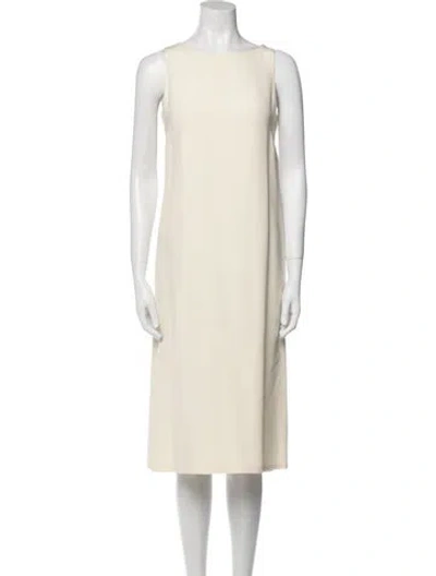 Pre-owned Jil Sander Silk Midi Length Dress W/ Tags In White