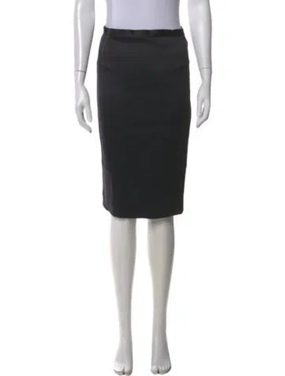 Pre-owned Jil Sander Silk Midi Length Skirt In Black