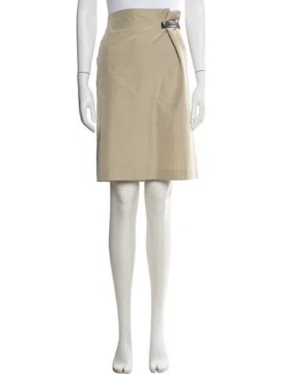 Pre-owned Jil Sander Silk Midi Length Skirt In Neutral