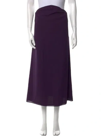 Pre-owned Jil Sander Silk Midi Length Skirt In Purple