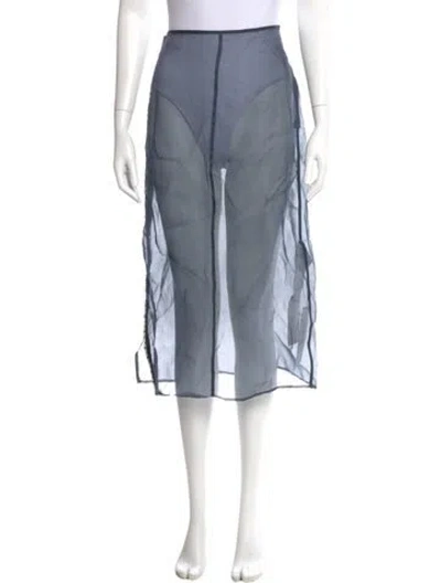 Pre-owned Jil Sander Silk Midi Length Skirt W/ Tags In Blue