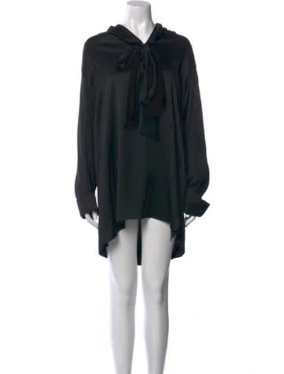 Pre-owned Jil Sander Silk Mini Dress In Black